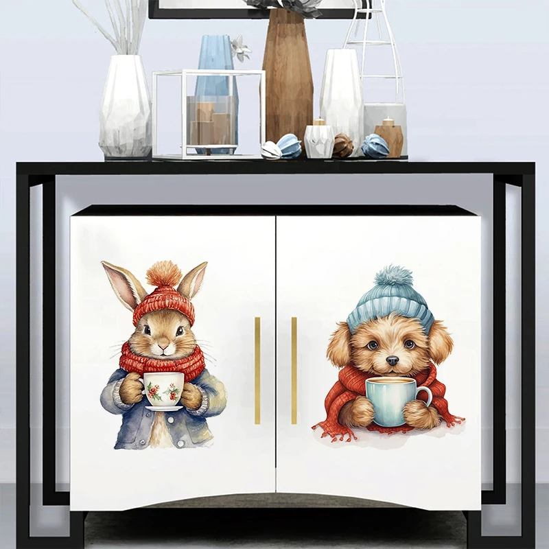 Фото C218 # зимний кошка щенок мышь наклейки для ванной комнаты туалета гостиной кабинета №4
