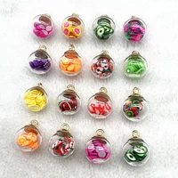 new 10pcs 16mm colorful transparent ball glass polymer clay charms pendant find hair accessories jewelry charms earring