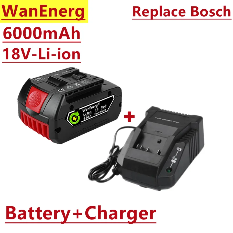 

Batería de iones de litio, 18v, 6000mah, sustitución de herramientas eléctricas, Bosch, bat609, bat610, bat618, bat619