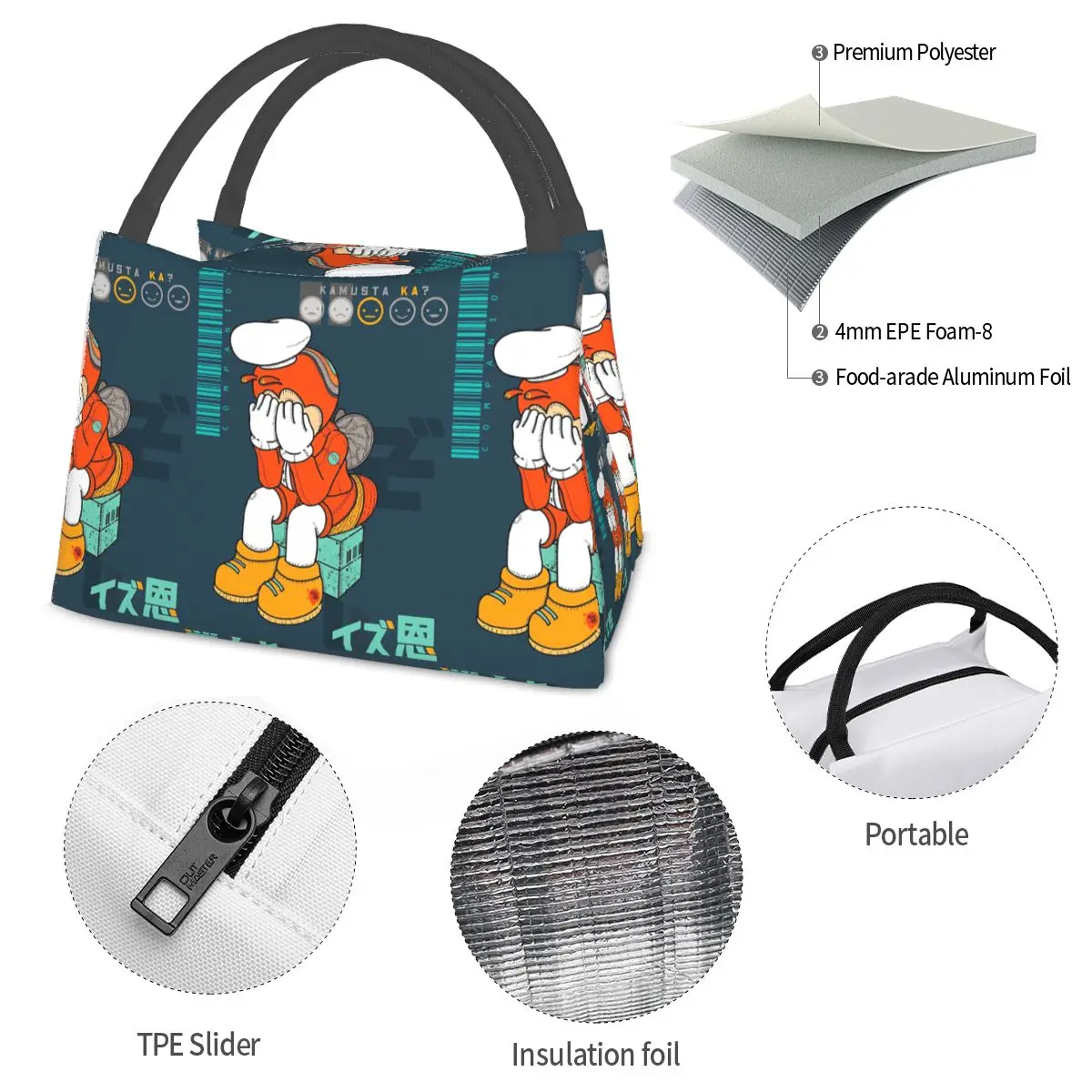JOLLIBEE KAMUSTA HYPE сумки для обеда с обратной стороны изолированная коробка бенто сумка
