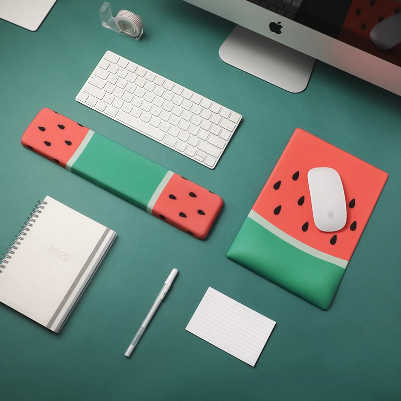 

Watermelon Cute Memory Sponge Desk Mat Pc Accessories Mouse Pad Gamer Keyboard Wrist Rest Gaming Mats Anime Kawaii Office Mice