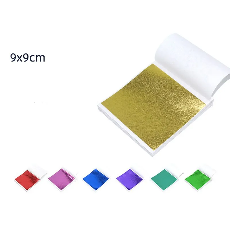 

500 листов, бумажные листья из искусственной золотой и серебряной фольги