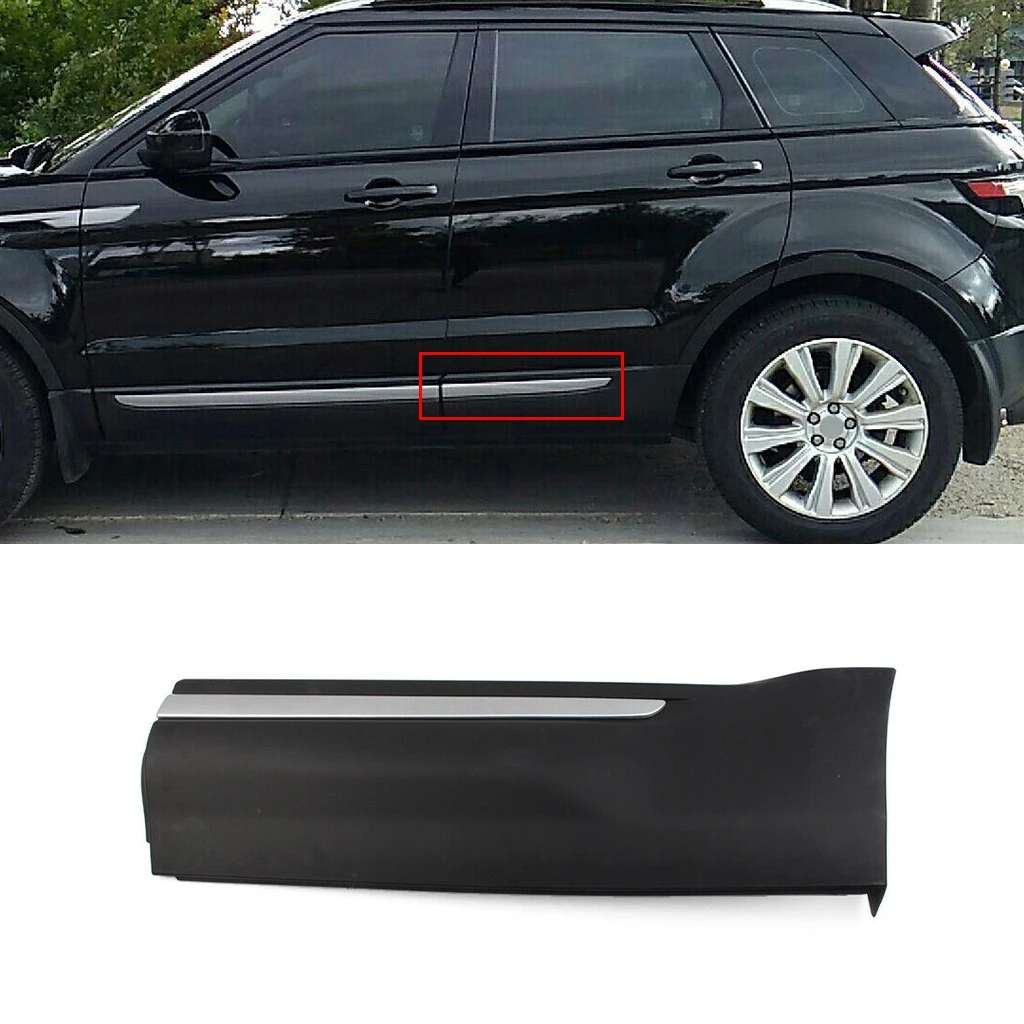 

Черная задняя левая дверь, боковая Нижняя молдинговая отделка, подходит для Land Rover Range Rover Evoque 2012-2019, автомобильные аксессуары