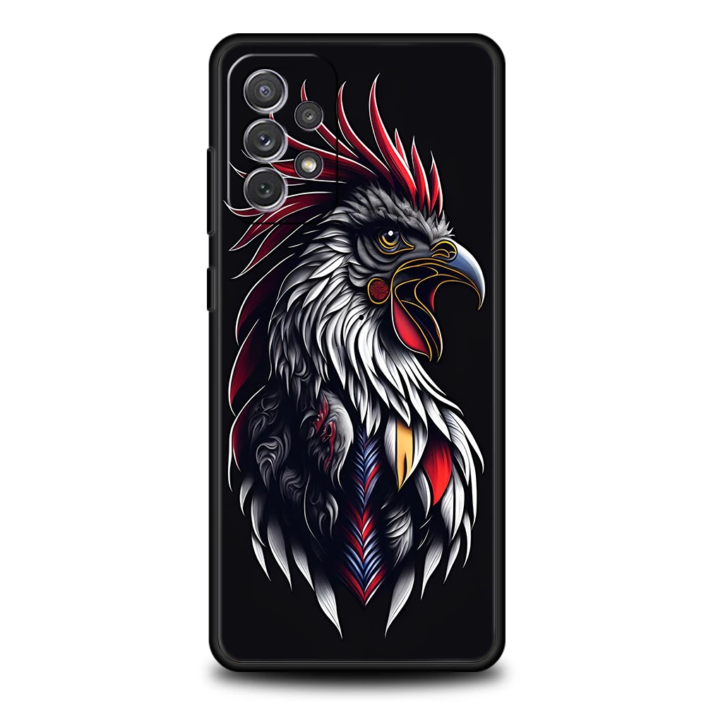 Фото Чехол для телефона Samsung Galaxy A73 A55 A53 A51 A35 A33 A32 A25 A23 A22 A15 A13 A17 A07 5G с изображением петуха, мягкий чехол из ТПУ №4