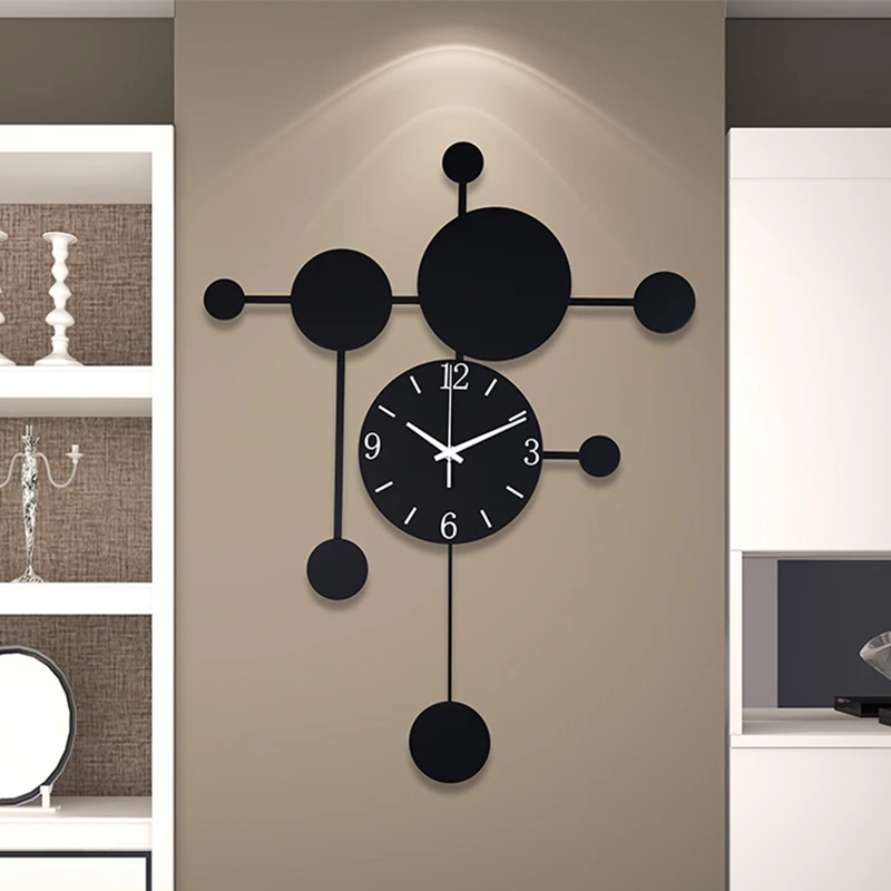 

Large Modern Wall Clock Metal Unusual Luxury Simple Nordic Wall Watch Office Creative Art Relogio De Parede House Decor Items