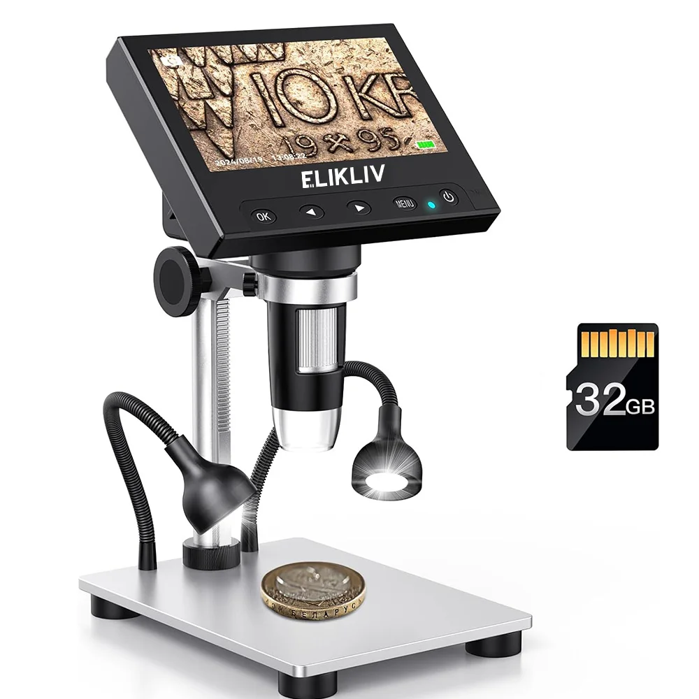Elikliv EDM4S 4 3 '&#x271000X ЖК-цифровой микроскоп электронные паяльные микроскопы с 2