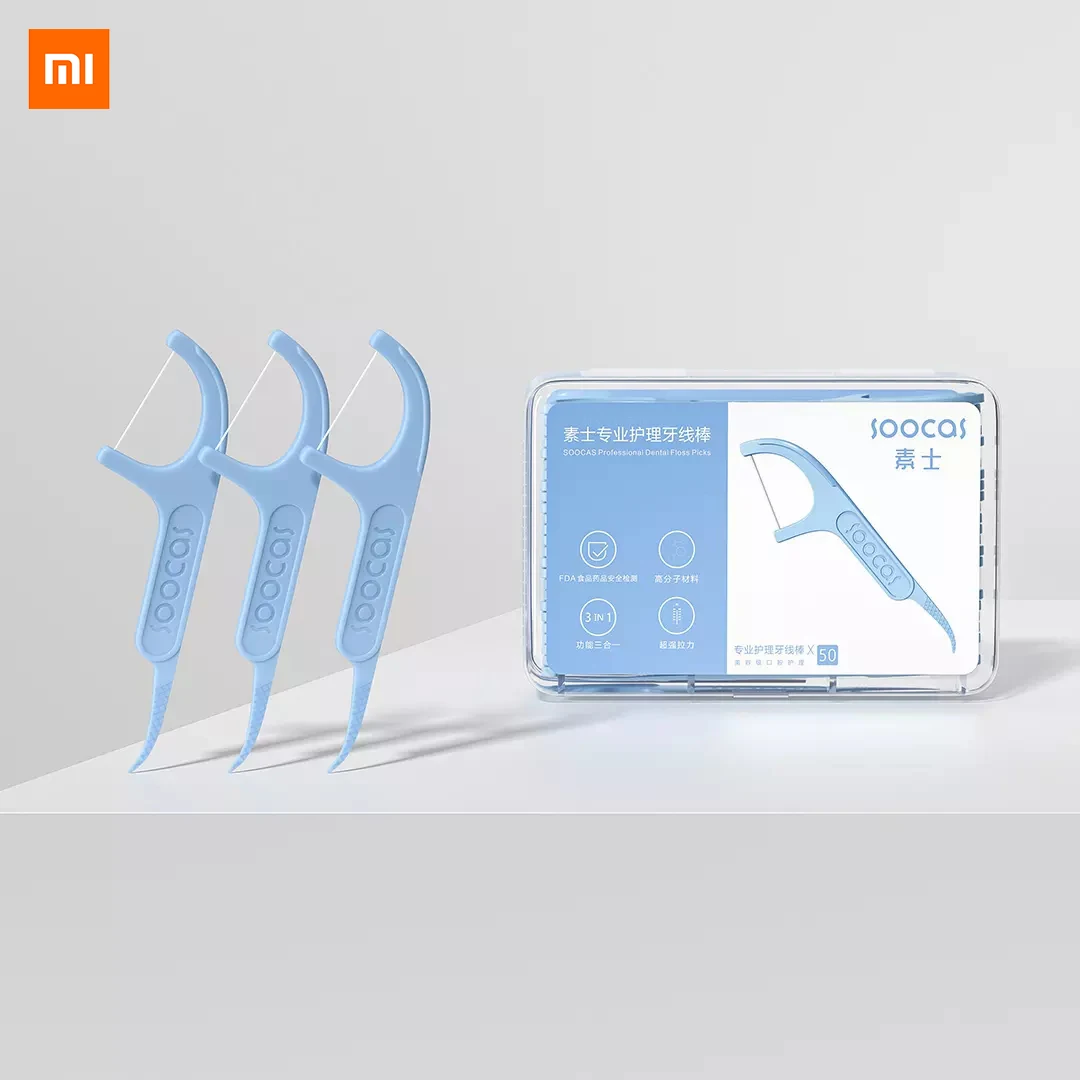 

10 шт., зубочистки Xiaomi Soocas Dental Foss, зубочистки для зубов, палочки для ухода за полостью рта, эргономичный дизайн, тестирование FDA, пищевой класс ...