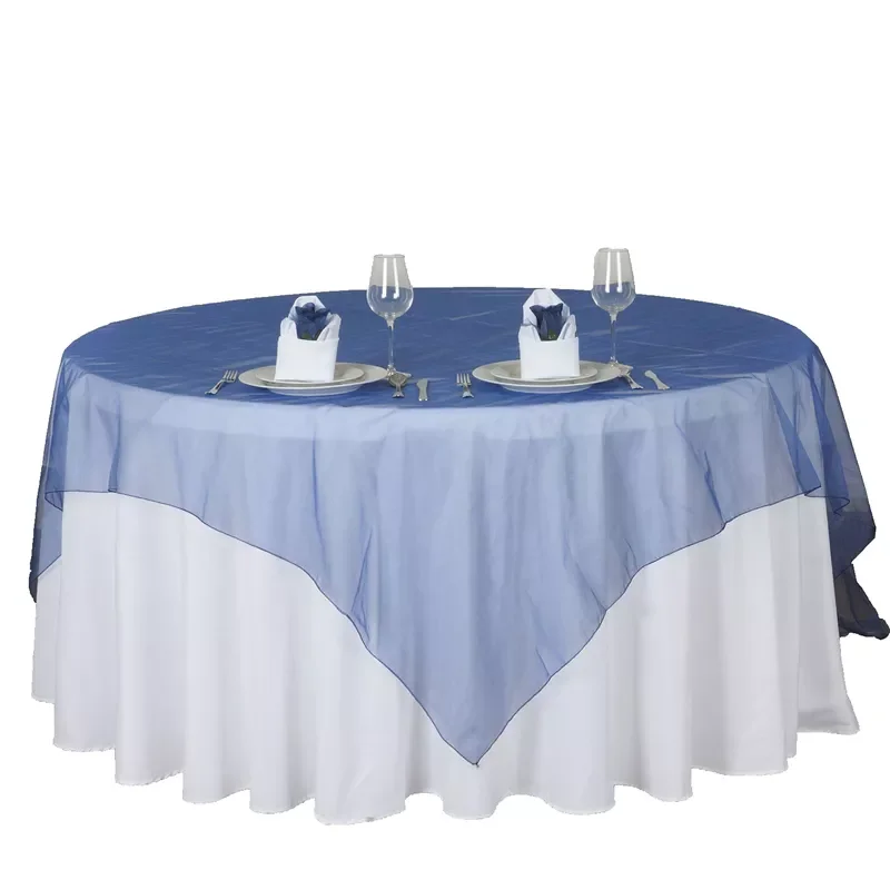 

Hot Sale 25 Colors Organza Tablecloth 180cmx180cm (72"X72") Square shape Hotel Restaurant For Wedding Overlay party ta