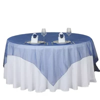 hot sale 25 colors organza tablecloth 180cmx180cm 72x72 square shape hotel restaurant for wedding overlay party ta