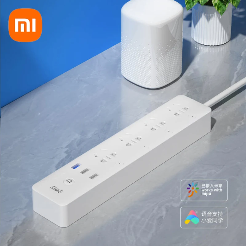

Умный удлинитель Youpin Gosund CP5, Wi-Fi, голосовое управление, дистанционное управление через приложение Mijia, таймерный выключатель с 4 розетками и у...