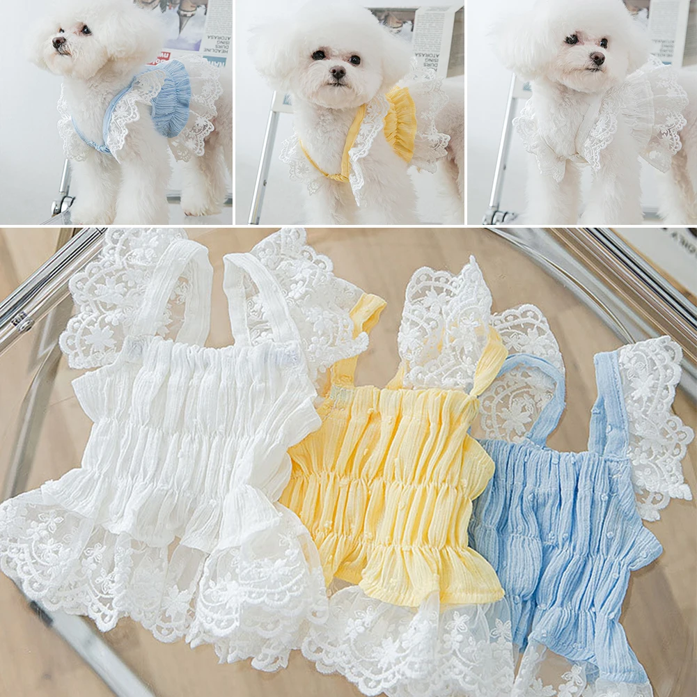 

Кружевные шифоновые юбки с милым котом на весну и лето, платье для кошек и принцесс, одежда для домашних животных, удобное мягкое платье для ...