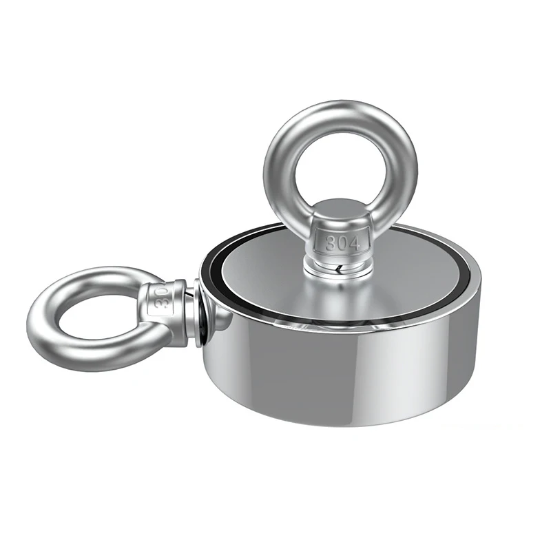 

Fishing Magnet Double Side Strong Neodymium Search Magnets Salvage Magnetic Sea Fishing Holder Pulling Mounting Pot with Ring