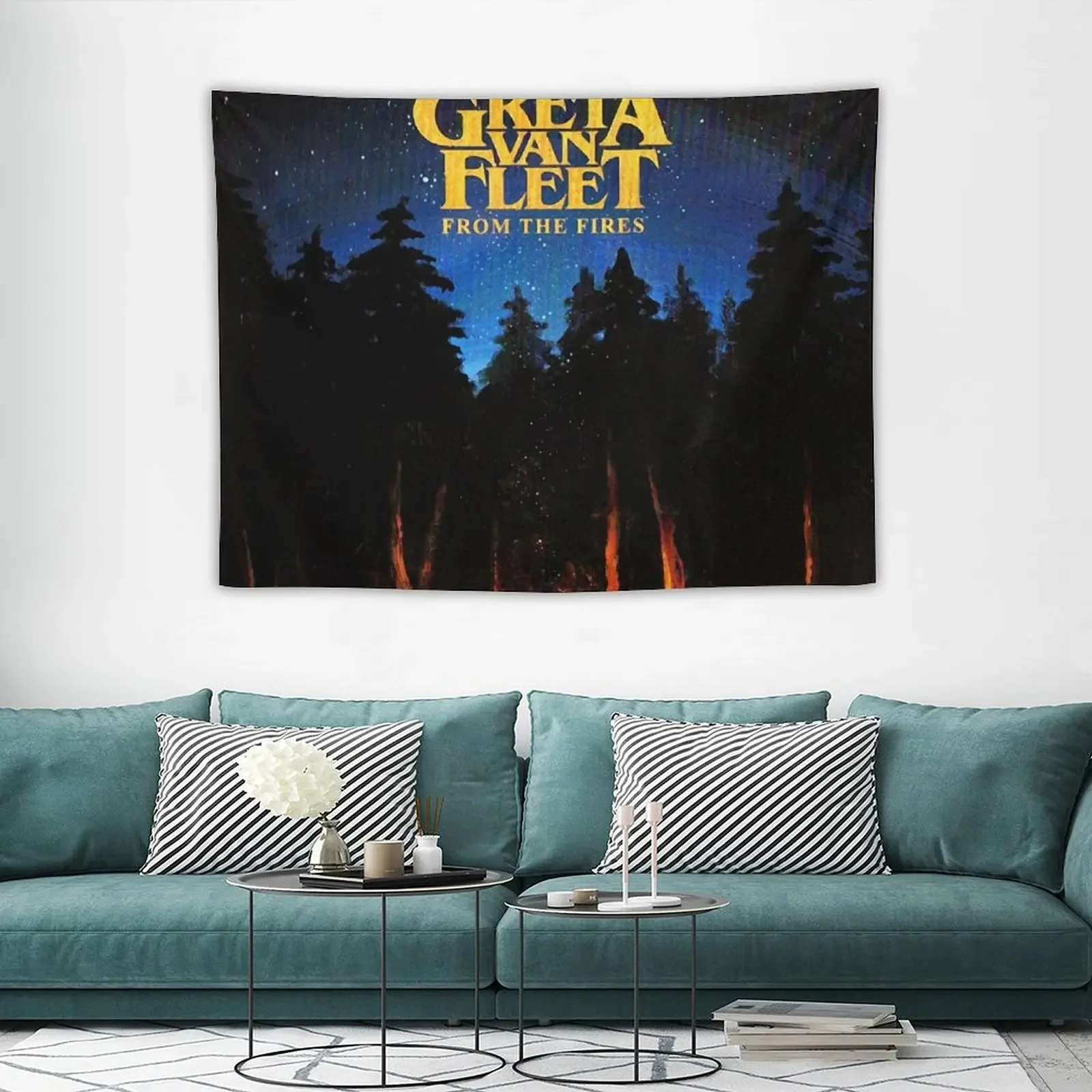 Кроватный огненный гобелен Greta Van Fleet организация и украшение для спальни