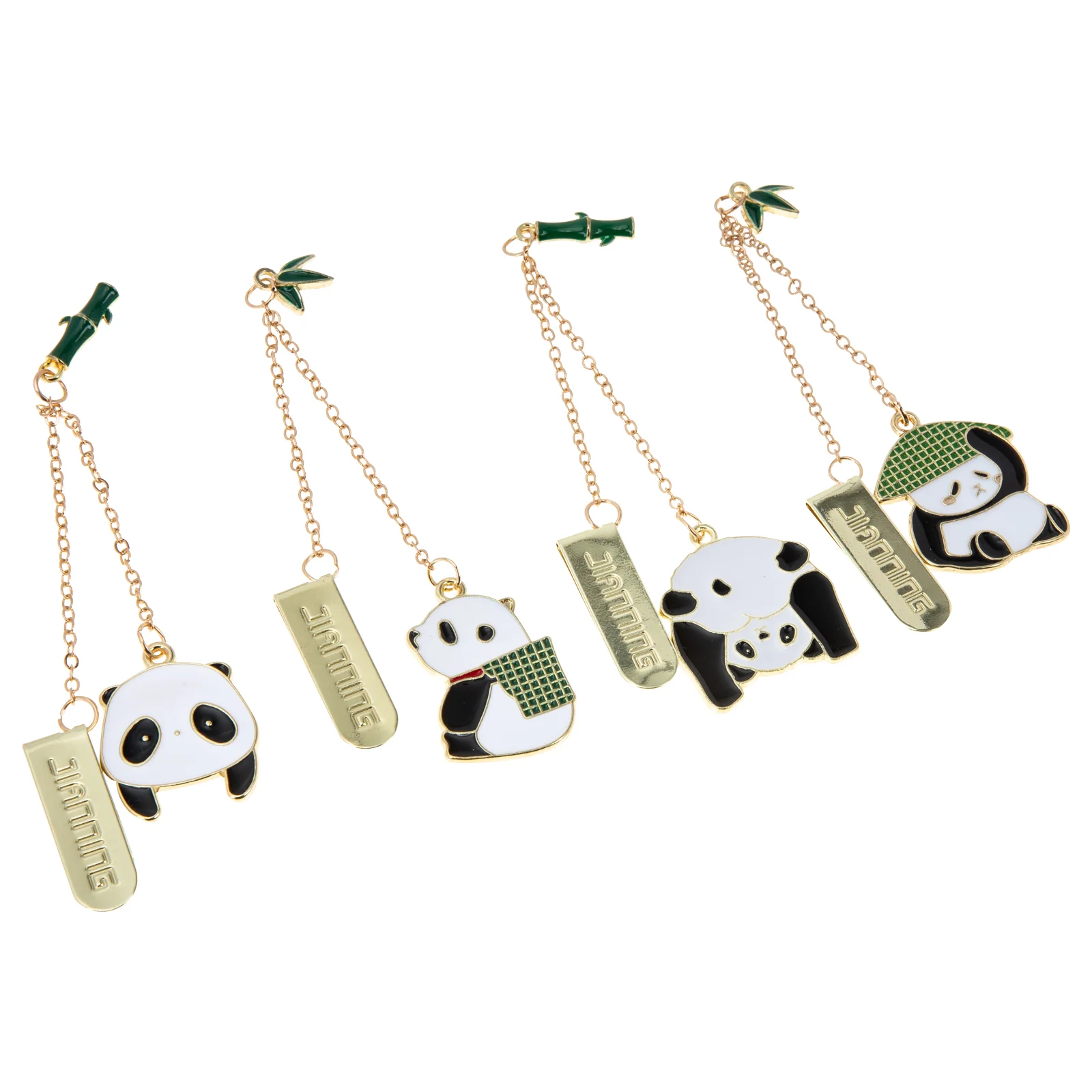 

4Pcs Pendant Clip-on Bookmark Chain Clip Chain Page Marker
