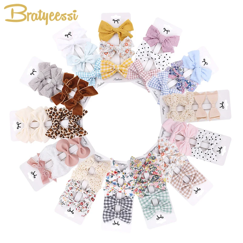 

New Baby Hair Clip for Girls Hairpins Floral Plaid Kids Hair Accessories Princess Headwear Infant Barrettes Children Gift