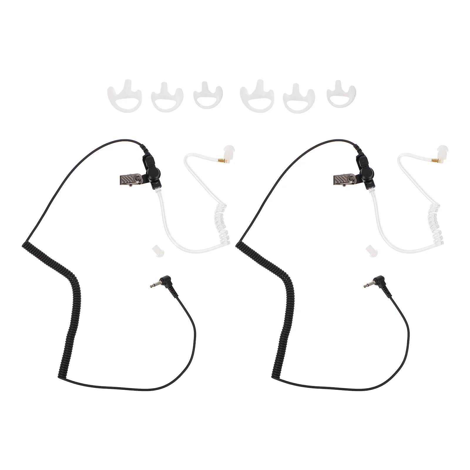 Tube Acoustic Earpiece Walkie Talkie Headset Earphones Replacementsclear Coiled Tubes Wired Coil Single Listening Portable