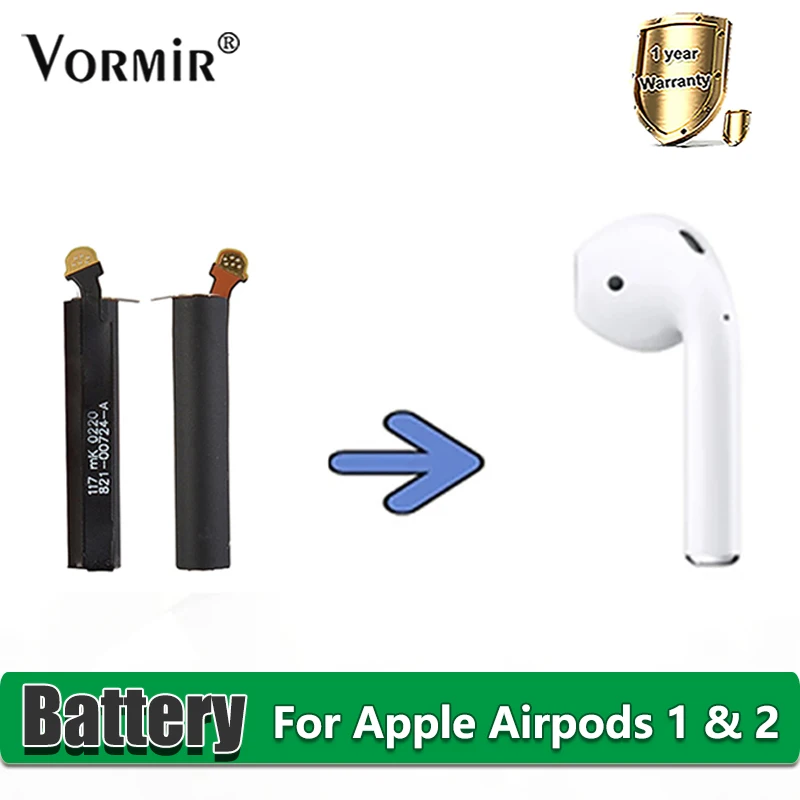 Сменный аккумулятор для airpods 1st 2nd A1604 A1602 A1523 A1722 A2032 A2031 air pods 1 2 сменный GOKY93mWhA1604 |