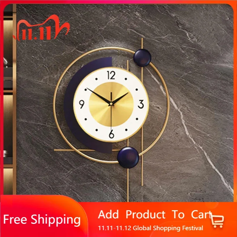 

Big Clock Wall Modern Design Luxury Metal Creative Living Room Wall Clock Mechanism Kitchen Horloge Murale Decorations Decor