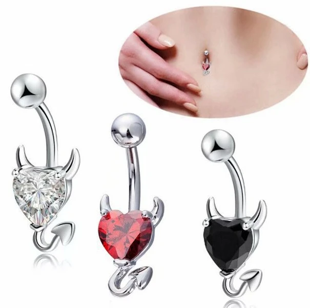 

Пупка для пирсинга ногтей любовь сердце пупок кольца дьявола Красный Живот Пирсинг из нержавеющей стали ювелирное изделие для тела женский...