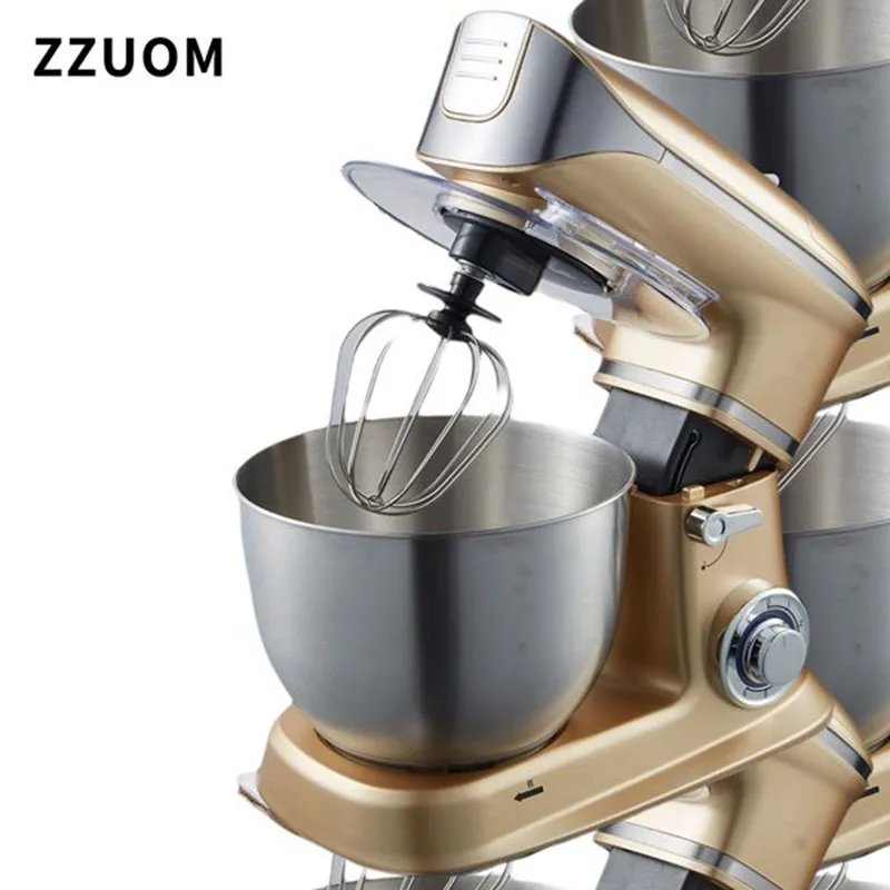 

ZZUOM Kitchen Food Stand Mixer, Blender, Quiet Motor, Cream Egg Whisk, Whip Dough Kneader, 6-Speed, 1200 W, 6.5 L