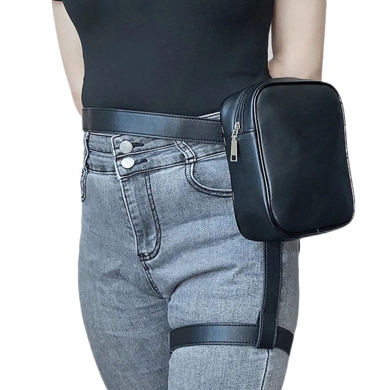

INS Fashion Trend Women Waist Leg Belt Leather Girl Bag Stylish Fanny Pack For Hiking Motorcycle Female Leg Side Bag Pouch Purse