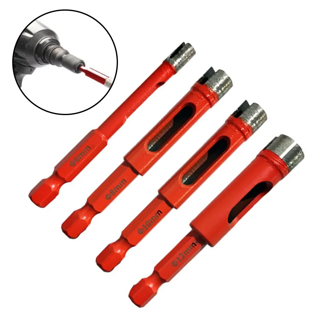 

Vacuum Brazed Diamond Dry Drill Bits 6/8/10/12mm Hex Handle Hole Saw Cutter For Granite Marble Ceramic Tile Glass Drilling