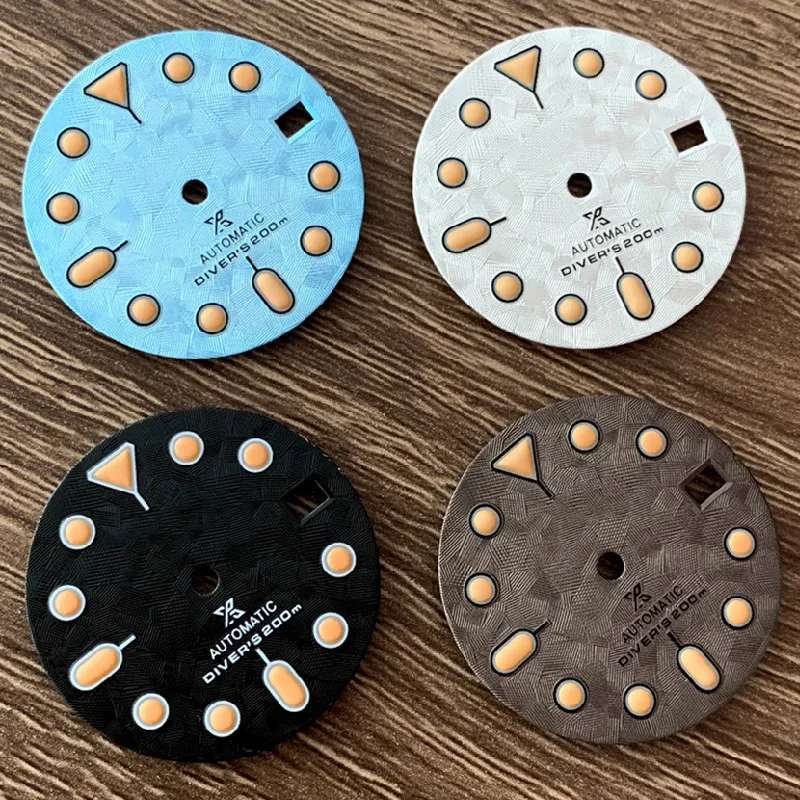 Watch Accessories Watch Dial 28.5MM Convex Scale Dial Green Luminous Suitable for NH35/36/4R/7S Movement