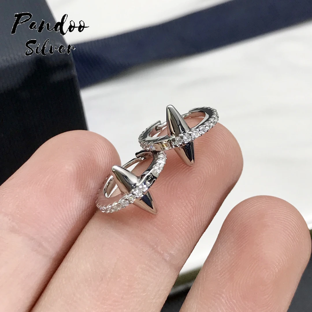 

Fashion Sterling Silver Original Jewelry,FESTTIVAL Small Hoop And Spike Earrings For Women Luxury Hoop Earring Gifts With Logo