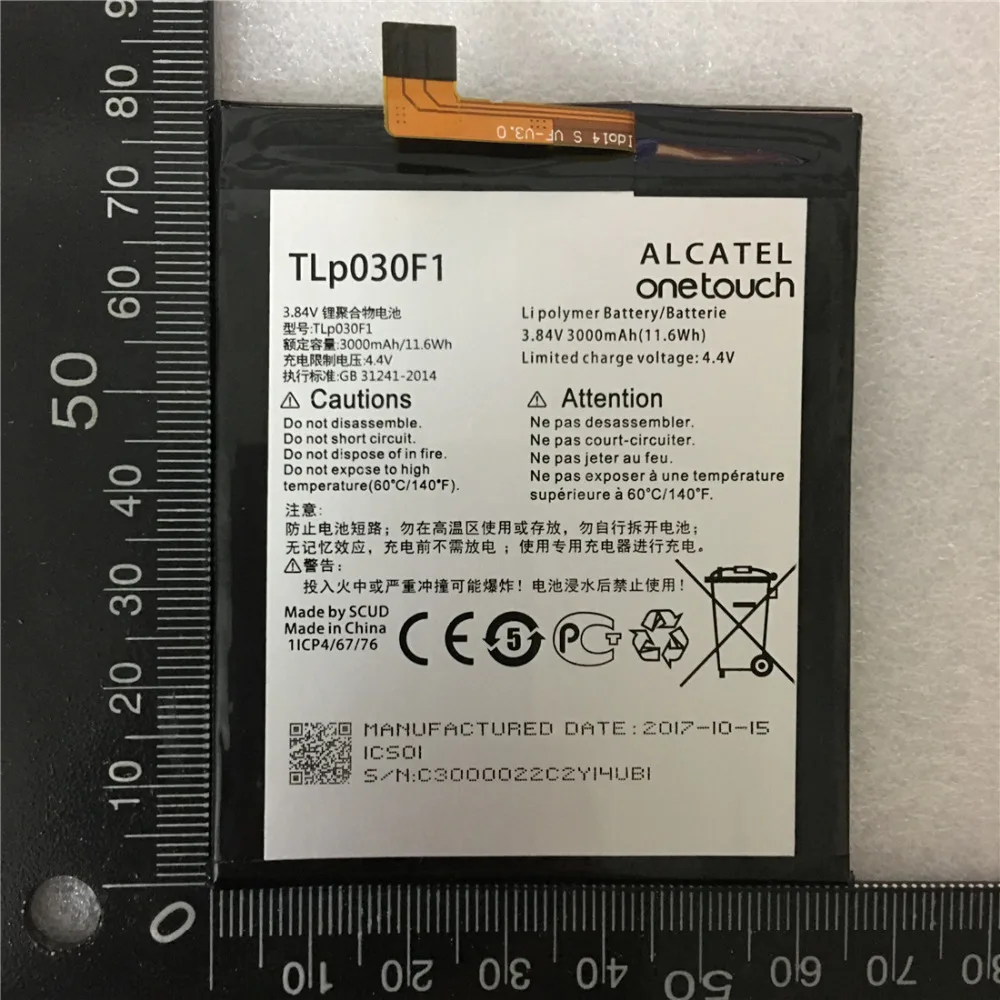 Новинка, оригинальный аккумулятор TLP030F1 TLP030F2 3000 мАч для Alcatel One Touch ID стандартная фотография