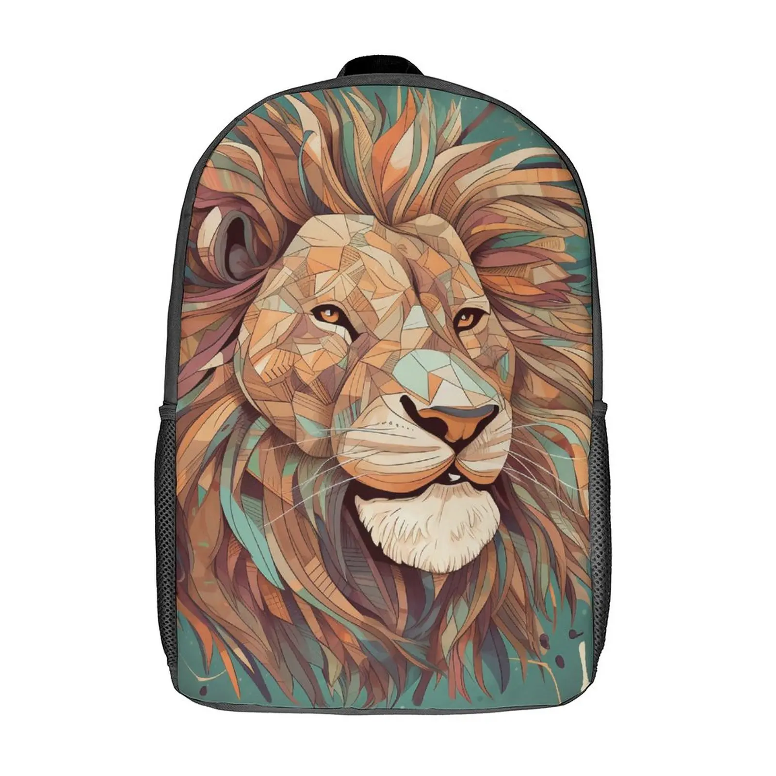 

Lion Backpack Realistic Cartoon Student Unisex Polyester Camping Backpacks Breathable Kawaii High School Bags Rucksack