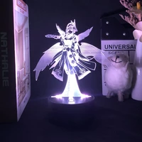 led night light game genshin impact anime figure kujou sara 16 colors lamp for bedroom illusion desk decor kid birthday gift