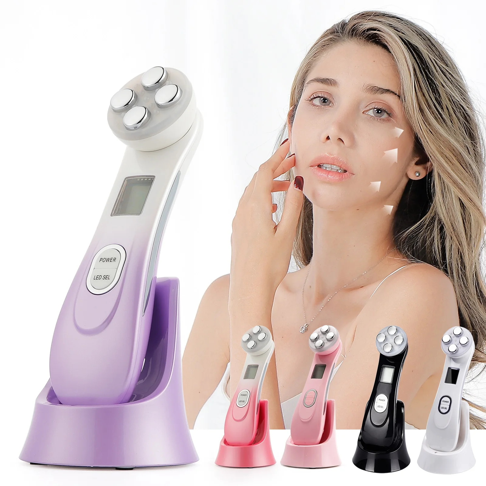 

5in1 RF EMS Electroporation LED Photon Light Therapy Beauty Device Anti Aging Face Lifting Tightening Eye Facial Skin Care