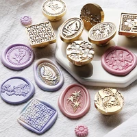 3d wax seal stamp cherry blossom daisy sealing stamp head for cards envelopes wedding invitations scrapbooking