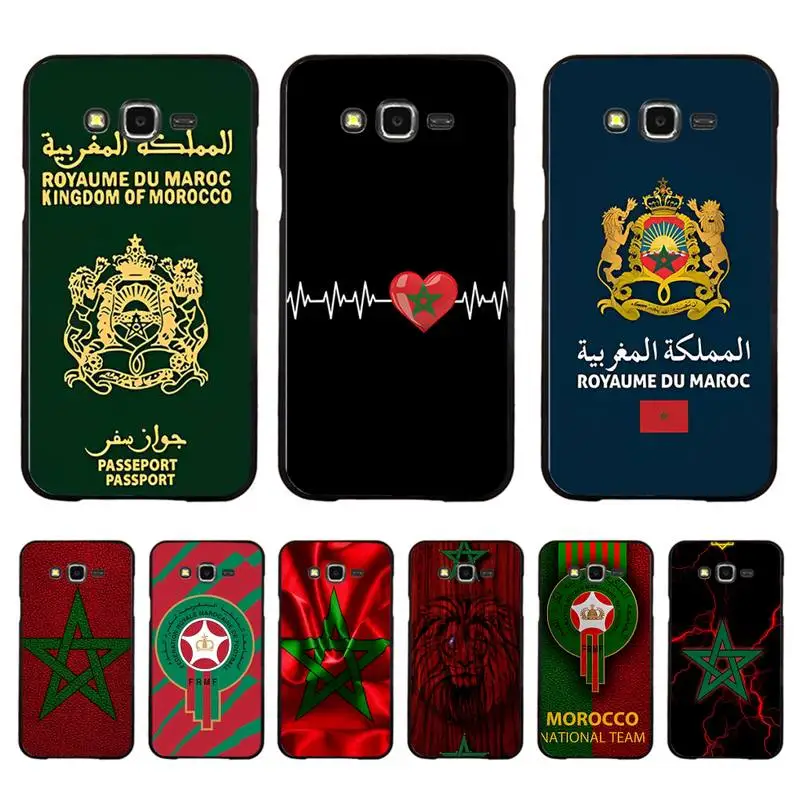 

RuiCainCa Morocco Flag Passport Phone Case For Samsung Galaxy J 4plus J6 J5 J72016 J7prime cover for J7Core J6plus Back Coque