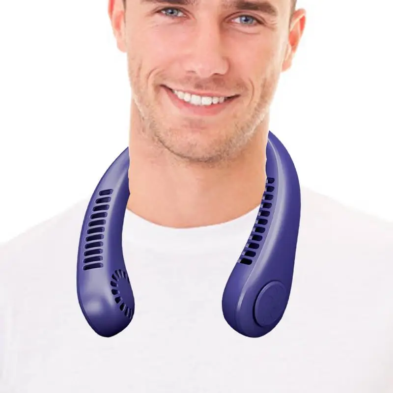 

Wearable Leafles Neck Fan Portable Cooling Hanging Fan Hands-Free Bladeless Fan Cooling Personal Fan 3 Speeds Adjustment 22 Air