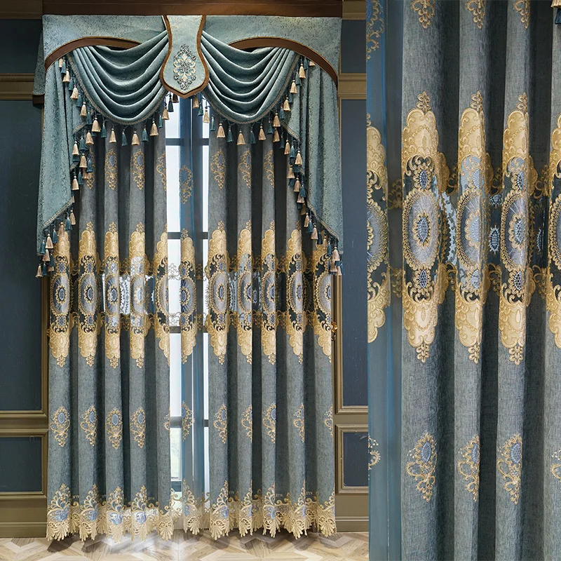 

Шторы с вышивкой из синели в европейском стиле, высококлассные уплотненные затеняющие шторы для гостиной, столовой, спальни, окон