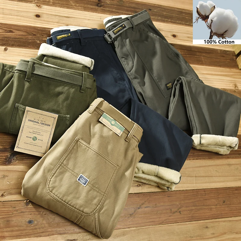 

Брюки-карго для мужчин, новинка 2022, фирменная мужская одежда, 100% хлопок, повседневные длинные брюки, мужские зимние брюки Flacee