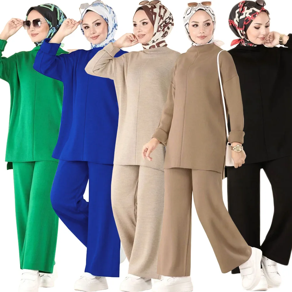 2 шт./комплект Женский трикотажный свитер и брюки