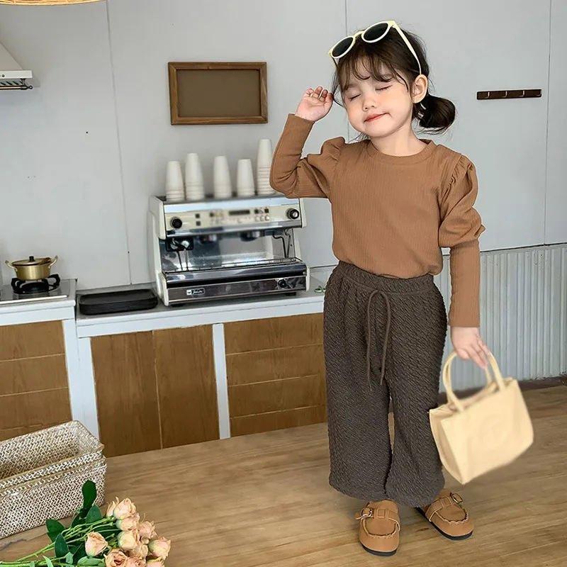 

Детские хлопковые футболки для девочек, Повседневная рубашка с длинным рукавом для девочек Tddler, Осенний милый пуловер для маленьких девочек, детская одежда