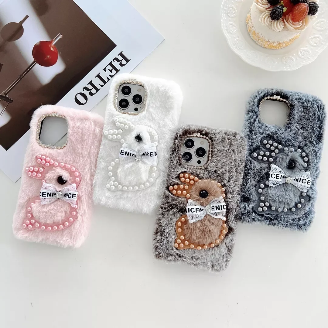 

rabbit Plush phone Case For iPhone 11 11promax 12 12Promax 13 13Promax X XS XR xsmax 7 8 8plus