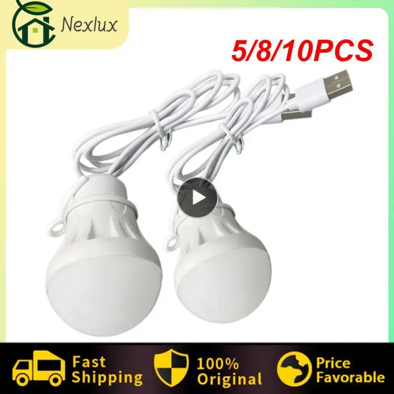 

5/8/10PCS Newest Long String Led Lamp Tent Lighting Usb Lamp Bulb Usb Power For Outdoor Camping Led Lantern Hot Sales Wholesale