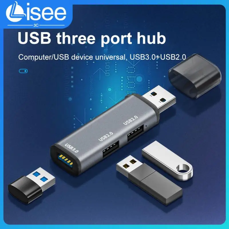 

High Speed 3 Port Multiple Expander Aluminum Alloy 3 In 1 Mini Usb Hub Mini 3 Port Multi 2.0 Usb Hub For Laptop Notebook 5gbps