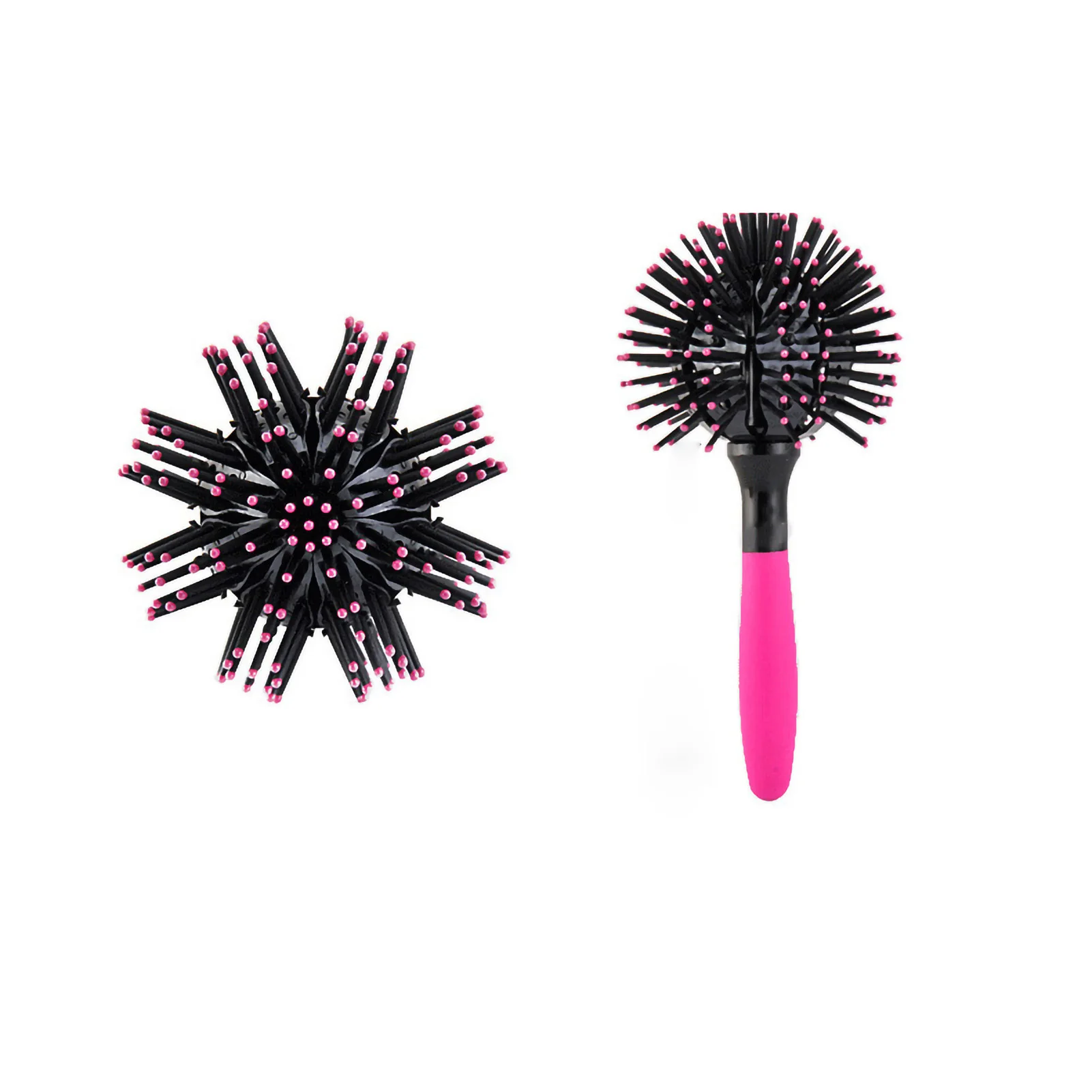 

3D Round Hair Brushes Comb Easy Detangling Heat Resistant 360° Ball Hair Styling Tools