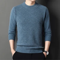 mens cashmere sweater 100 pure cashmere warm half high collar pullover solid soft knit top
