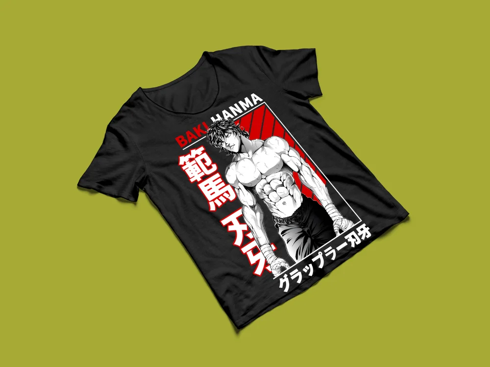 Baki the Grappler Hanma Yujiro Новая черная футболка унисекс с лучшим видом