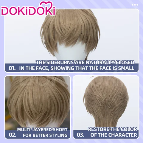 Yeon Skylar Baek Cirrus Парик Аниме Lost In The Cloud DokiDoki Мужская пара 32 см Короткие волосы Косплей Бесплатная шапочка для парика