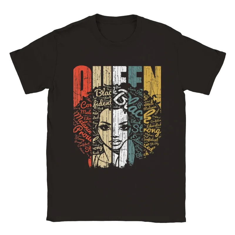 Классическая футболка королева черная сила подарок идеи для семьи Рождество