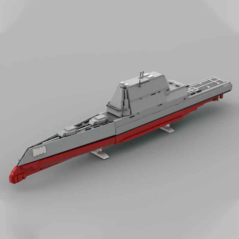Фото 1014 деталей MOC USS Zumwalt Creator, модель из строительных блоков, архитектурный конструктор, рождественский подарок, игрушка, креативный конструктор, образовательный подарок на день рождения. №2