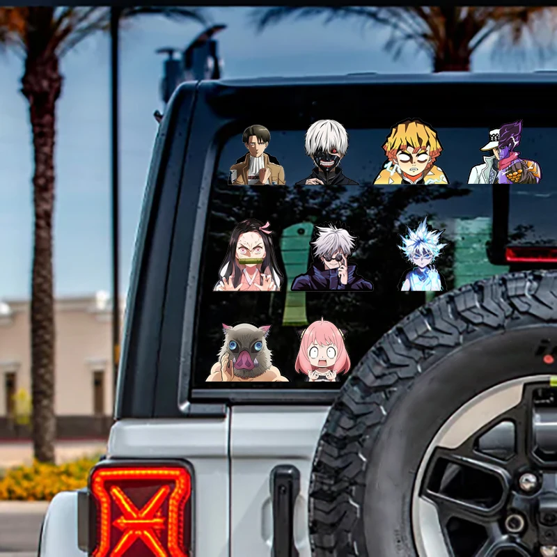 Akaza аниме рассекающий демонов 3D линзовидные движения наклейки самоклеящиеся для