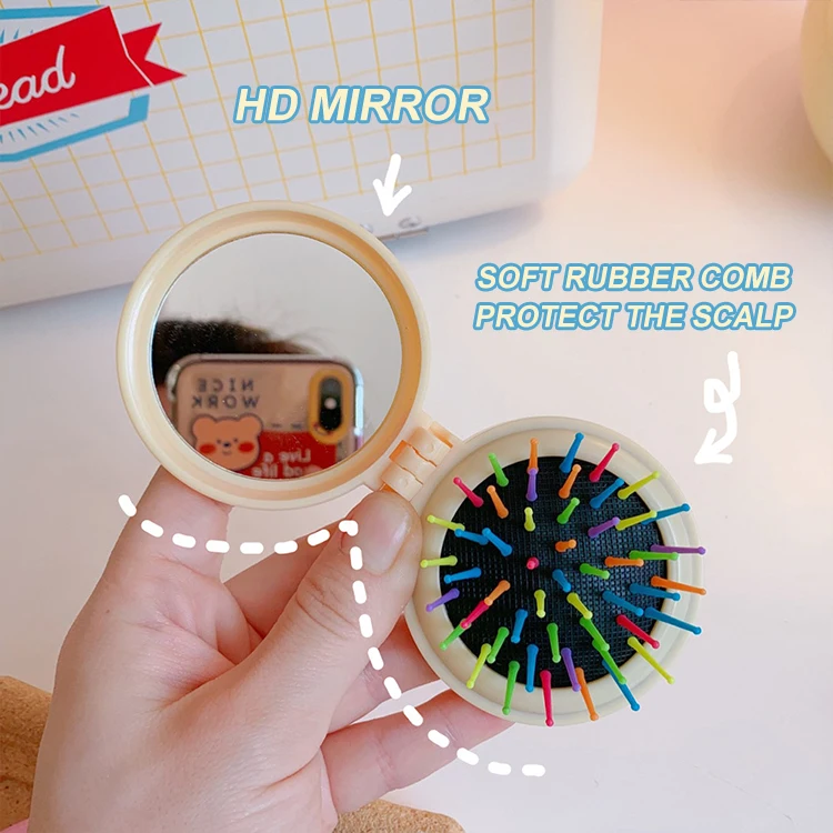 Складная Расческа с зеркалом компактный карманный размер 1 шт. портативная